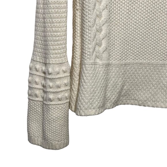 Ann Taylor Chunky Waffle Knit Sweater White Soft Minimalist Preppy Teacher XS - Picture 2 of 7